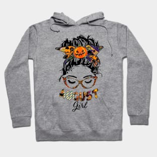 August Girl Halloween Face Wink Eyes Pumpkin Hoodie